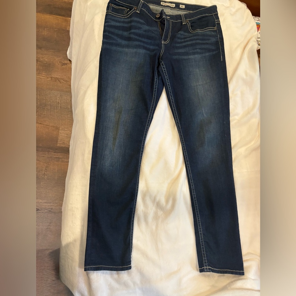GUC Buckle BKE Payton 34L Stylish Dark Blue Straight Leg Jeans